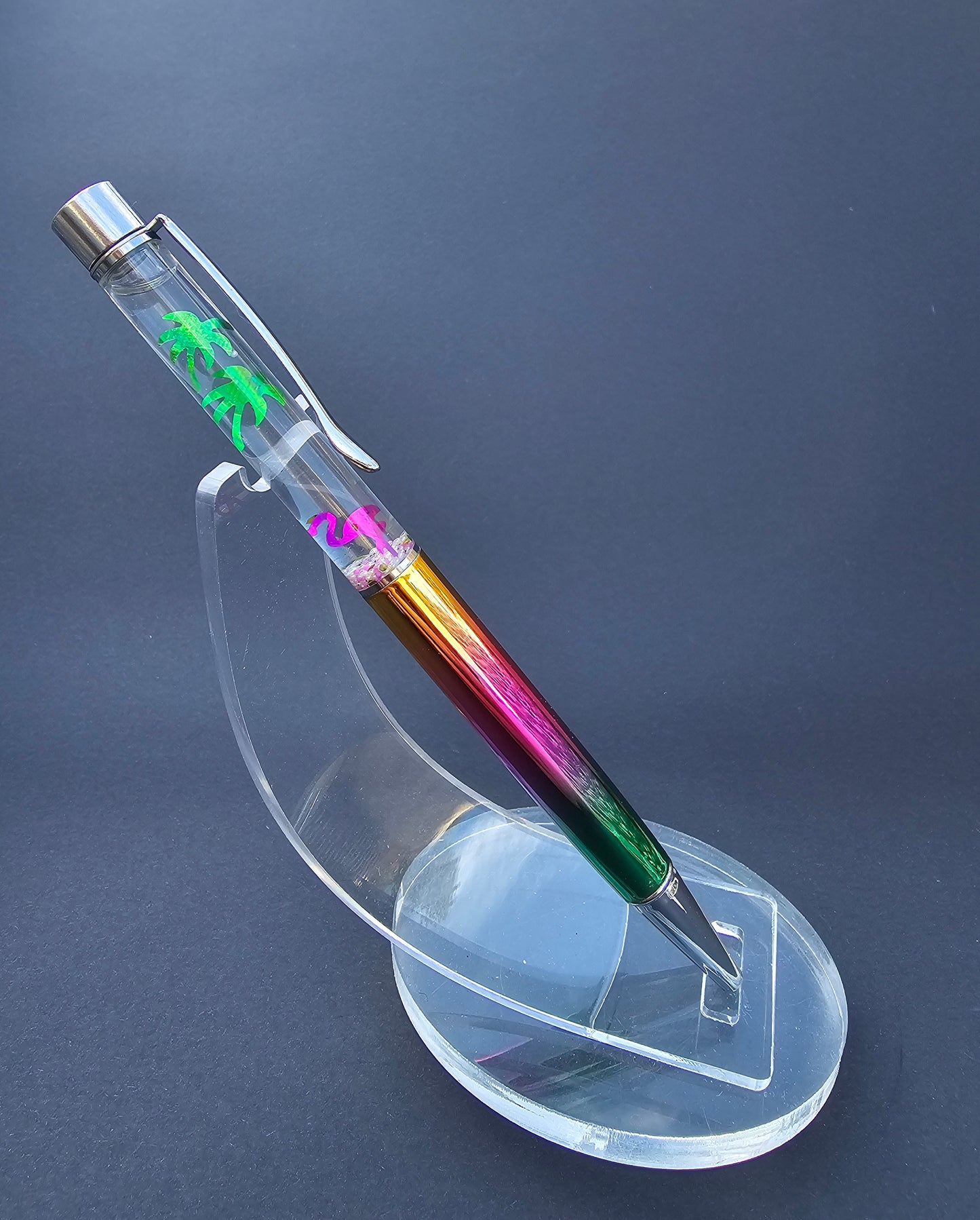 Flamingo and Palm Tree Fidget Pen