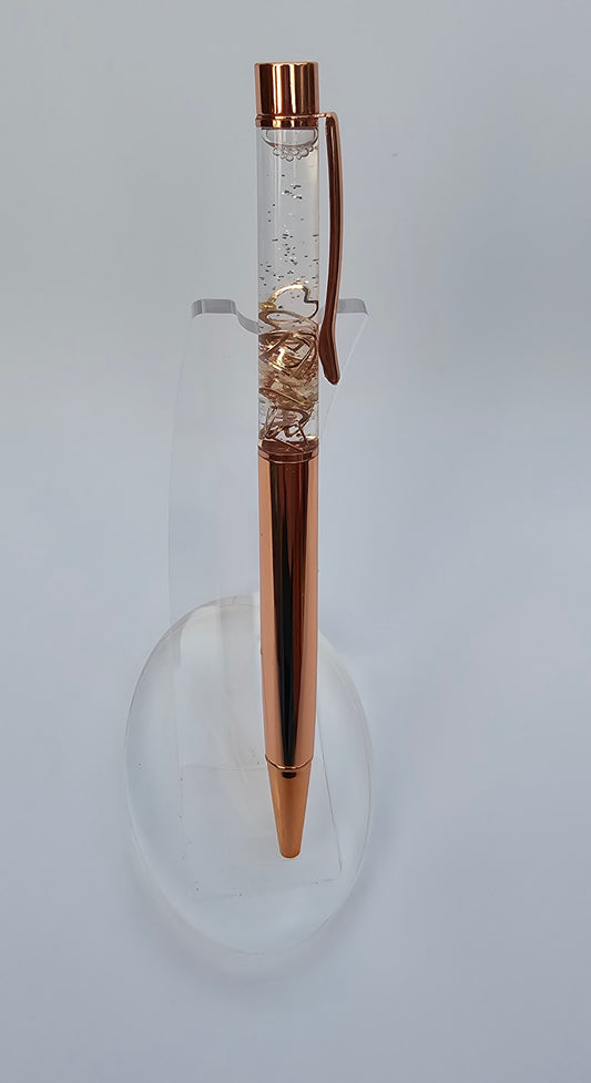 Rose Gold Hearts Fidget Pen
