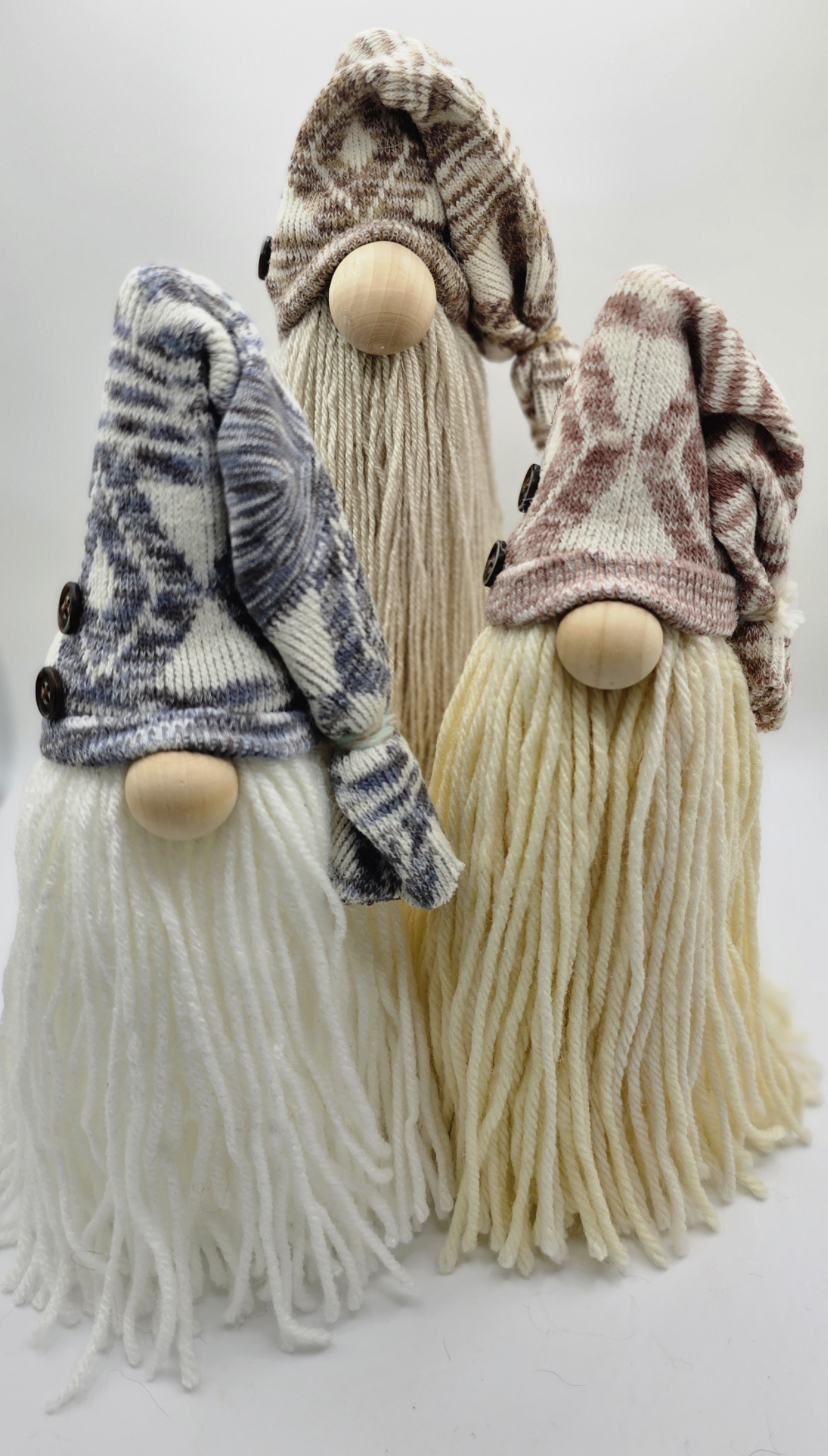 Large Beige Gnome With Brown Buttons
