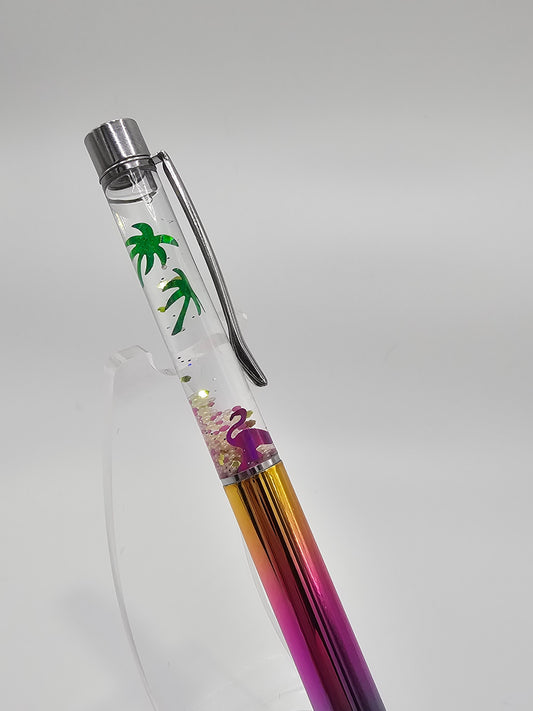 Flamingo and Palm Tree Fidget Pen