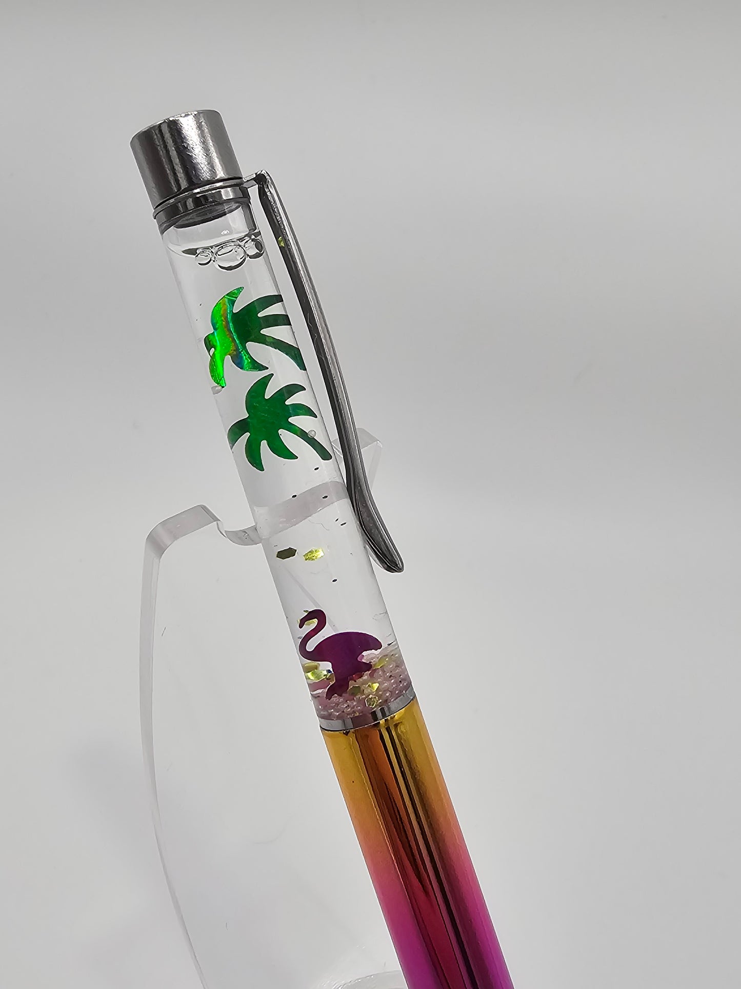 Flamingo and Palm Tree Fidget Pen
