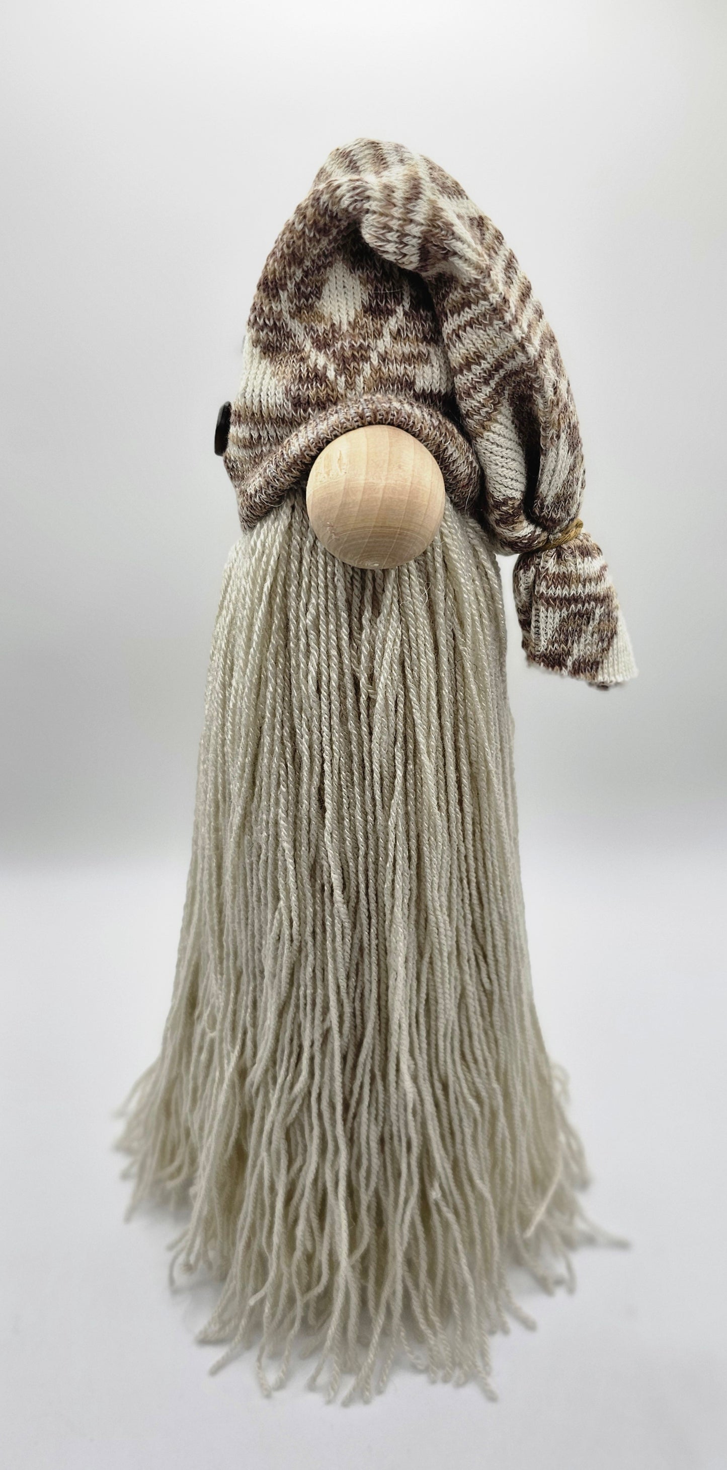 Large Beige Gnome With Brown Buttons