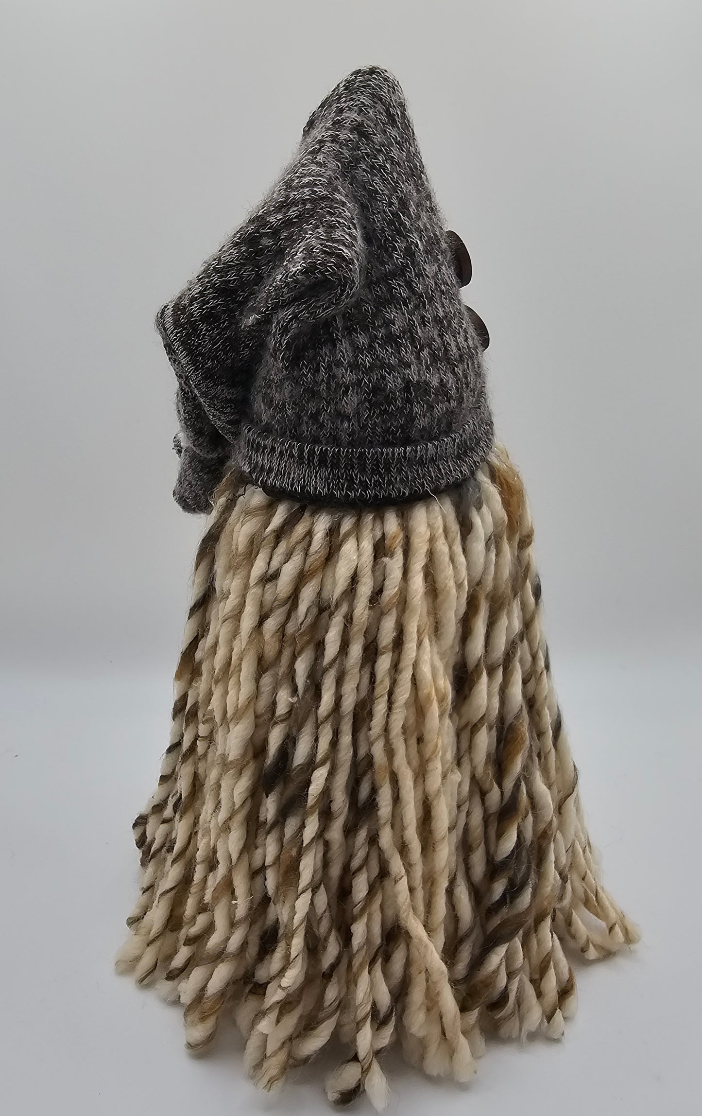 Medium Beige Gnome with Brown Hat and Buttons